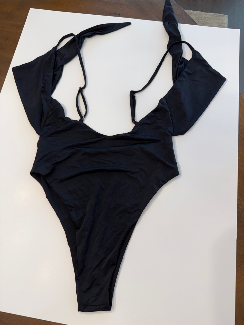 Myra swim Black Kids One-Piece Swimsuit with Tie-Strap Shoulders